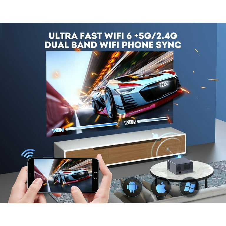 REPABOW Short Throw Native 1080P 4K Home Theater Video Projector