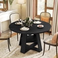 thumbnail image 4 of Hawsaiy 43.3-59 in Extendable Oval Dining Table for 4-6, Space-Saving Round Kitchen Table with Hidden Leaf Storage & Bottom Shelf for Small Space, Black, 4 of 10