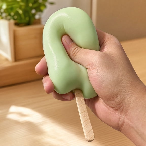 Wax Cracking Squishy Toy, Crunchy ASMR Popsicle Squeeze Fidget Toy, Multicolor Ice Cream Bar Food Inspired Novelty Play Toy for Daily Hand Play, 1 Piece