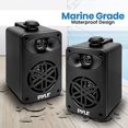 thumbnail image 4 of Pyle I Outdoor Speakers Pair - 200 Watt Dual Waterproof 3.5” 2-Way Full Range Speaker System Black, 4 of 7