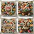 thumbnail image 5 of Easter Decorations Pillow Covers 18x18 Inch Set of 4 Easter Bunny Throw Pillow Cases Spring Decorations for Sofa Couch Bedroom Living Room Home Decor E, 5 of 7