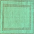 thumbnail image 1 of Ahgly Company Indoor Square Solid Turquoise Blue Modern Area Rugs, 4' Square, 1 of 4