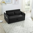 thumbnail image 3 of DEALTOPS Home Velvet USB Sleeper Sofa Couch Bed, Black, 3 of 8