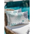 thumbnail image 4 of Outdoor Pillows Waterproof, Teal Navy Blue Coastal Bedding Throw Pillows with Insert for Couch Sofa Bed, Coral Jellyfish Nautical 12x20 Inch Pillowcases Decorative Camping Patio Pillow Set of 1, 4 of 8