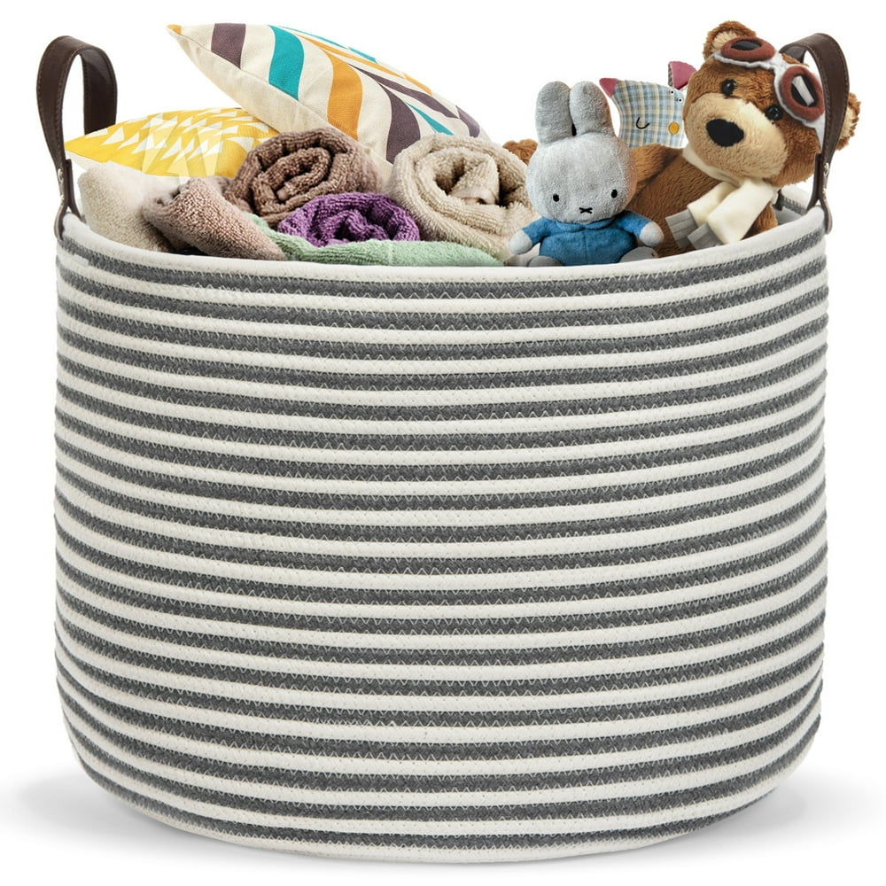 Belvedere Home Storage Cotton Basket Large Heavy Duty Rope Basket