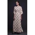 thumbnail image 4 of Bimba Rayon Leaves,Floral & Diamond Geometric Printed Womenâ€™s Long MaxiÂ&nbsp;DressÂ&nbsp;Gown with Side Slit-XXX-Large, 4 of 6