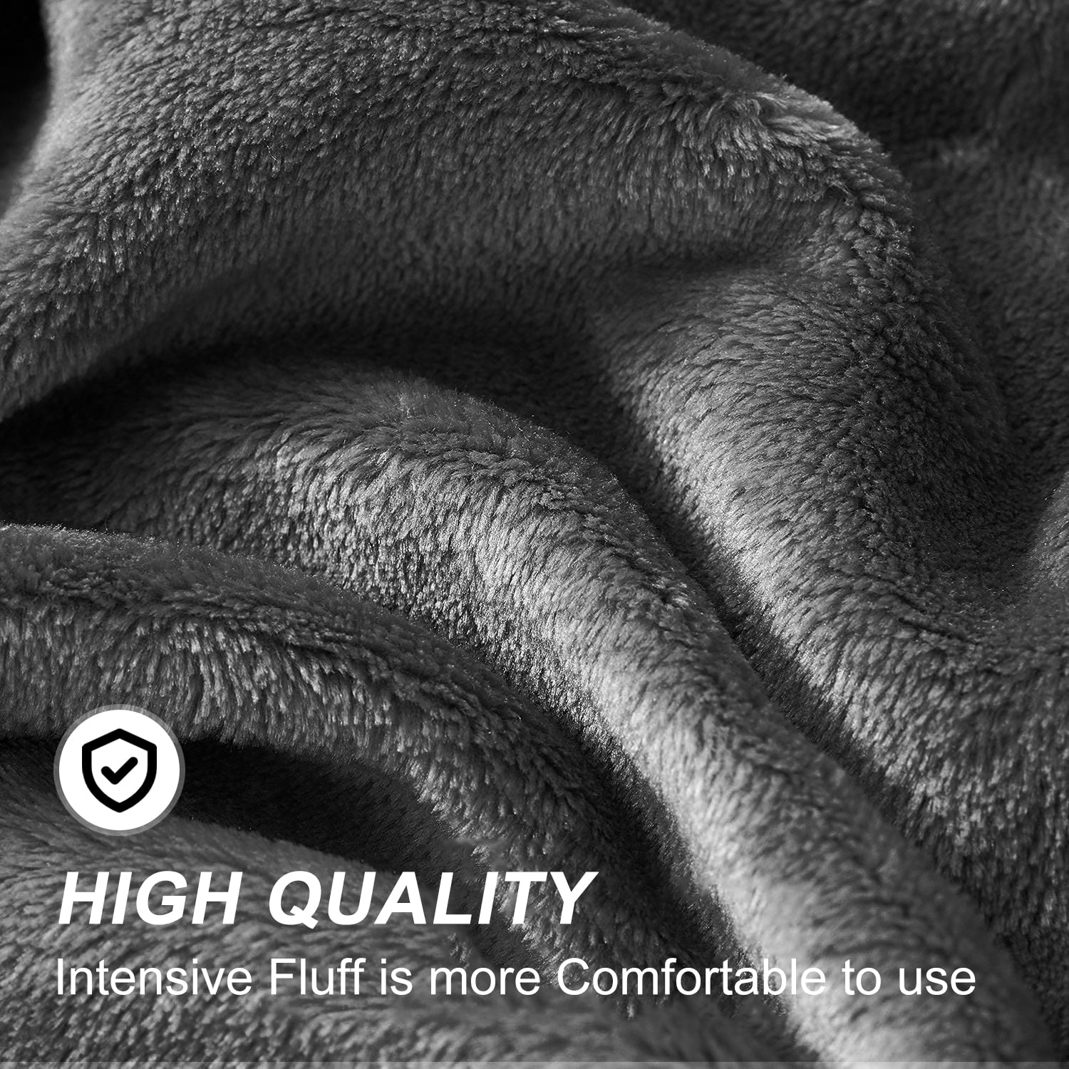 Astarin Throw Blanket, Queen Size Black Blankets & Throws for Couch/Beds, Fuzzy and Cozy Blanket, 90x90 inches