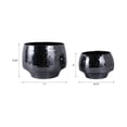 thumbnail image 4 of Round Mosaic Disco Mosaic Flower Pots for Home Decor - Modern Metal Planter for Indoor and Outdoor Styling - Plant Pots for Living Room and Garden Display - Set of 2, 9", 6", Black, 4 of 10