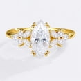 thumbnail image 2 of vylahjewellery Vintage Marquise Moissanite Floral Engagement Ring in Rose Gold Vermeil, Leaf Cluster Wedding Ring, Engagement Promise Anniversary Ring, 2 of 7