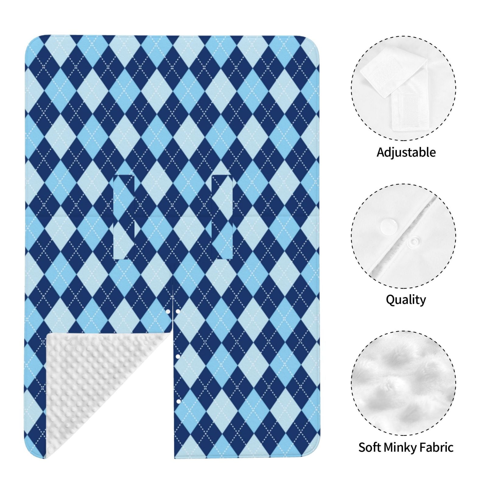 Naloa Blue Squares Baby Car Seat Cover, Breathable Baby Carrier Cover, Multiuse Baby Carrier Cover & Nursing Breastfeeding Cover