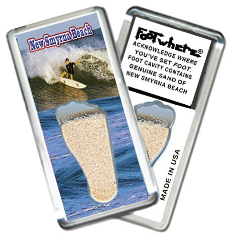 New Smyrna Beach FootWhere Souvenir Fridge Magnets. 6 Piece Set. (NSB200 - Assorted)