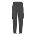 thumbnail image 3 of Viadha Mens Cargo Pants Elastic Waist Drawstring Stretch Loose Joggers Work Pants Solid Casual Outdoor Pants with Multi Pockets, 3 of 5