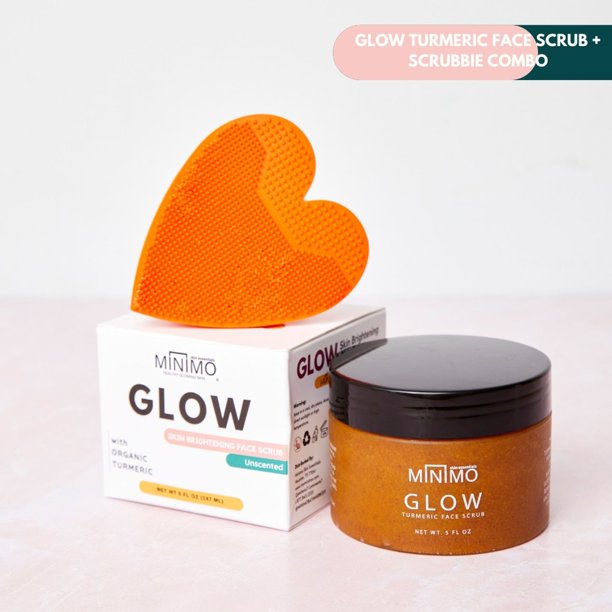 Minimo skin essentials glow skin brightening face scrub with organic turmeric,5 fl oz