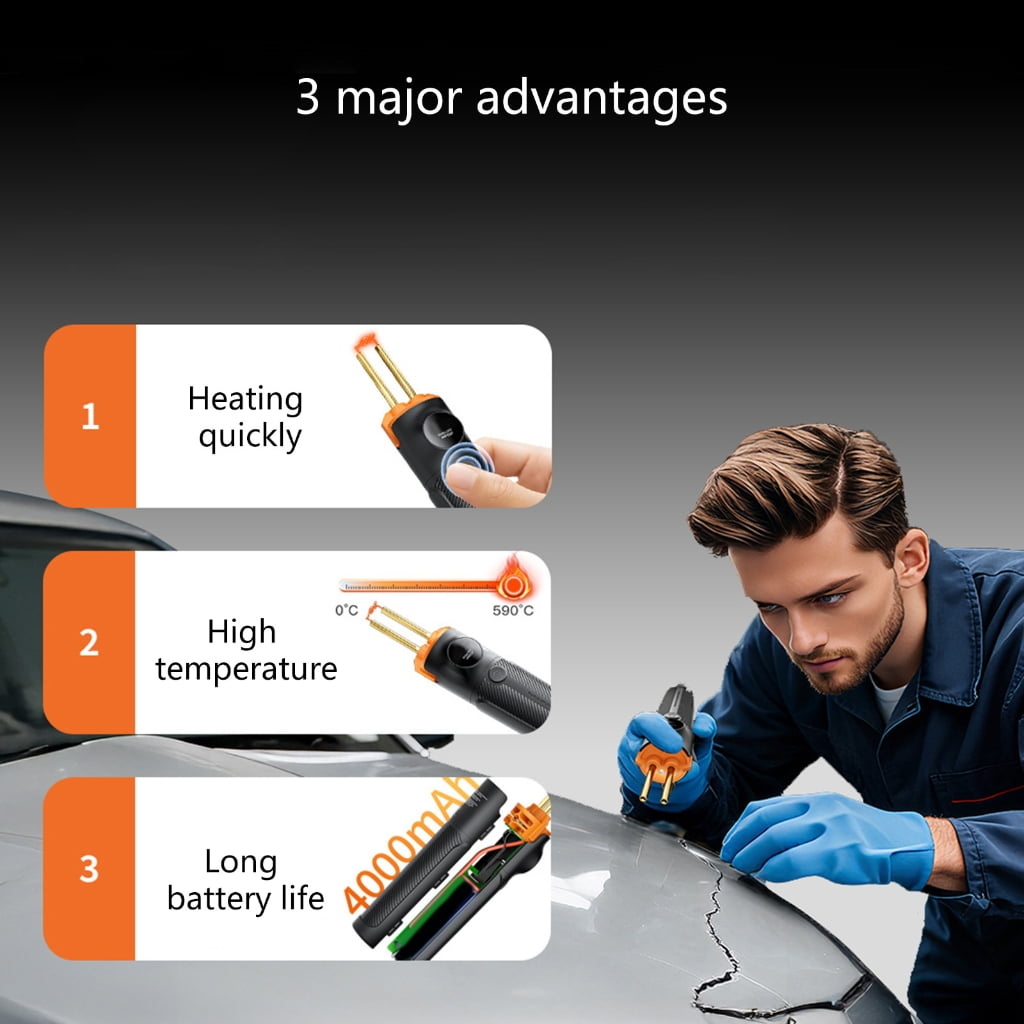 MOMOJIA Instantly 590℃ Plastic Welding Guns Repair Tool Cordless Design With 4000mAh Battery Precise LED Lighting Systems