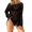 Black, variant on Icvfdpl Womens Cover Ups For Swimwear Hollowed Out Long Sleeved Knit Sunscreen For Beach Bathing Suit And Vacation
