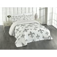 thumbnail image 2 of Ambesonne Grey Quilted Coverlet 3 Pcs, Retro Royal Vintage, Queen Size, Grey, 2 of 4