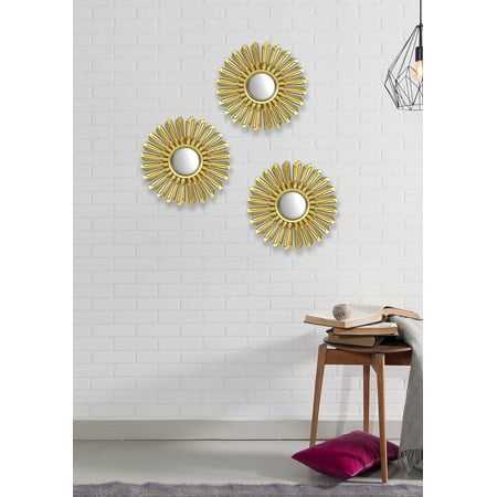 Bella Round Mirror - Mainstays 3 Pack Gold Metallic Decorative 10