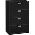 thumbnail image 2 of HON 4-Drawer Office Filing Cabinet - 600 Series Lateral Legal or Letter File Cabinet, 19.75"D, Black (H684), 2 of 4