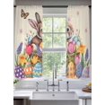 thumbnail image 2 of Easter Bunny Sheer Curtains 63 Inch Length 2 Panels Set Window Treatments, Colorful Eggs Spring Tulips Flower Vintage Rod Pocket Semi Curtains for Living Room/Bedroom/Kitchen Décor, 104"W x 63"L, 2 of 7