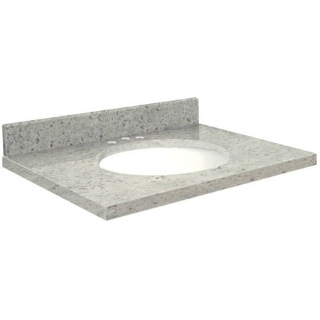Transolid Granite 25" x 22" Bathroom Vanity Top with Eased Edge, 8 ...