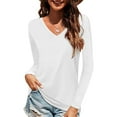 thumbnail image 1 of Bellella Women Basic Tops Baggy Solid Color Tee Sport Pullover White L, 1 of 3