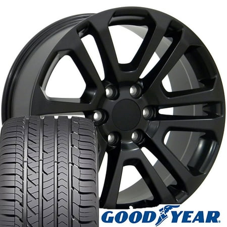 Gmc Sierra Tires - 20x9 Wheels & Tires fit GMC Trucks and SUVs - GMC Sierra Style Satin Black Rims and Goodyear Tires - SET