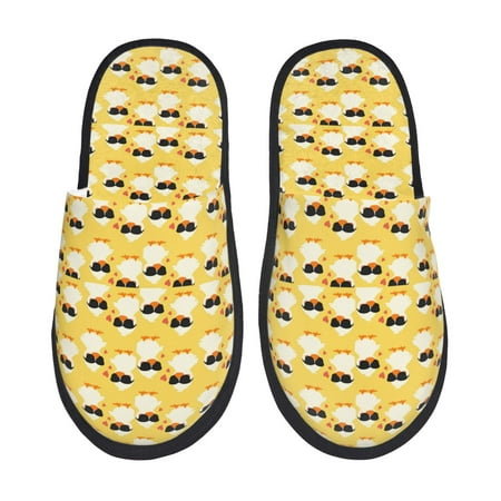Balery Cute Duck With Black Glasses Slient Indoor Furry Fleece Comfort House Shoes Soft Non-Slip Home Shoes Cotton slippers House Slippers-- Medium