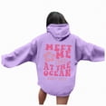 thumbnail image 4 of Towmus Womens Sweatshirt Graphic Hoodies Letter Print Casual Long Sleeve Drawstring Pullover Tops with Pocket, 4 of 7