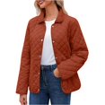 thumbnail image 2 of Women's Fashion Solid Color Long-sleeved Cotton Jacket with Buttons and Pockets, Casual Lightweight Cotton Coat Brown M, 2 of 8