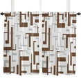 thumbnail image 4 of Modern Art Geometry Brown Gray Curtain Home ration Living Room Short Curtains Window Treatments For Kitchen Bedroom, 4 of 5