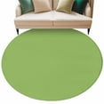 thumbnail image 2 of Fruit Green 6ft Round Rug, Farmhouse Solid Green Color Modern Art Non-Skid Rubber Backing Large Area Rugs - Living Room Bedroom Home Office, Indoor Floor Mat Carpets Washable Rug, 2 of 9