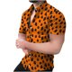 thumbnail image 1 of Camisa de manga corta con cuello en V para hombre, con estampado de Halloween, informal, con estampado de blusa Pompotops oipoqjl45869, 1 of 7