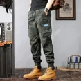 thumbnail image 2 of Pantalones cargo multibolsillos de color caqui para hombre, pantalones de camuflaje para exteriores, otoño, senderismo, para hombre, ropa técnica Y2k de alta calidad, 2 of 5