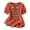 #009-Orange, variant on Favoffer Women's Washed Crinkle Linen Blend Shirt Boho Embroidered Tunic Short Sleeve V Neck Loose Fit Peasant Top Elegant Daily Summer Beach Holiday Blouse