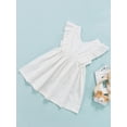 thumbnail image 3 of DOPI Toddler Baby Girls Ruffle Dress Cute Summer Sundress Beach Princess Dresses White 2-3 Years, 3 of 5