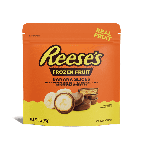 Reese’s Banana Slices in Milk Chocolate and Reese's Peanut Butter Chips, 8 oz (Frozen), Banana PB Mlk Choco