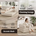 thumbnail image 3 of Sofá Cama Plegable, 2 en 1 Sofás Convertibles a Tumbona, Cómoda Silla Individual Tipo Puf, Silla de Piso Portátil Plegable para Dormir, Sillón Perezoso Futón para Recámara, Sala de Estar (Beige, Sofá, 3 of 4