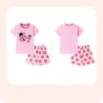 thumbnail image 7 of Bellafa Toddler Girls Clothes Kids Summer 2 Piece Outfits Short Sleeve Cute Cat Tops Shirt and Shorts Set 2-7 Years, 7 of 7