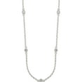 thumbnail image 2 of Sterling Silver Polished 5-Station Cz Necklace Made In India qg3642-18, 2 of 5