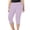 Purple, variant on Women's 3/4 Length Yoga Shorts - High Elasticity Comfort Fit - Versatile Basic Style for Gym & Everyday Wear