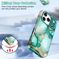 thumbnail image 5 of CASEFIV Compatible with iPhone 17 Pro Max Case 6.9 Inch 2025,Marble Pattern Heavy Duty Shockproof Rugged Drop Protective Women Girls Phone Cases for iPhone 17 Pro Max,Green, 5 of 7