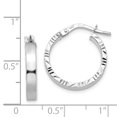 thumbnail image 3 of FB Jewels 14K White Gold Diamond Cut Edge Polished Hoop Earrings, 3 of 3