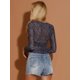 thumbnail image 5 of Allegra K Blusa Floral Transparente Atractivo Top Corto Con Pliegues Para Mujer Negro S, 5 of 6