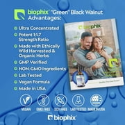 biophix Green Black Walnut Wormwood Extract 2 oz - Natural Potent Herbs Cleanser Supports Intestinal Health