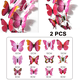 thumbnail image 2 of Decoración de pared de mariposas, 48 piezas, pegatinas de mariposas 3D para decoraciones de fiesta de boda con imanes, 2 of 6