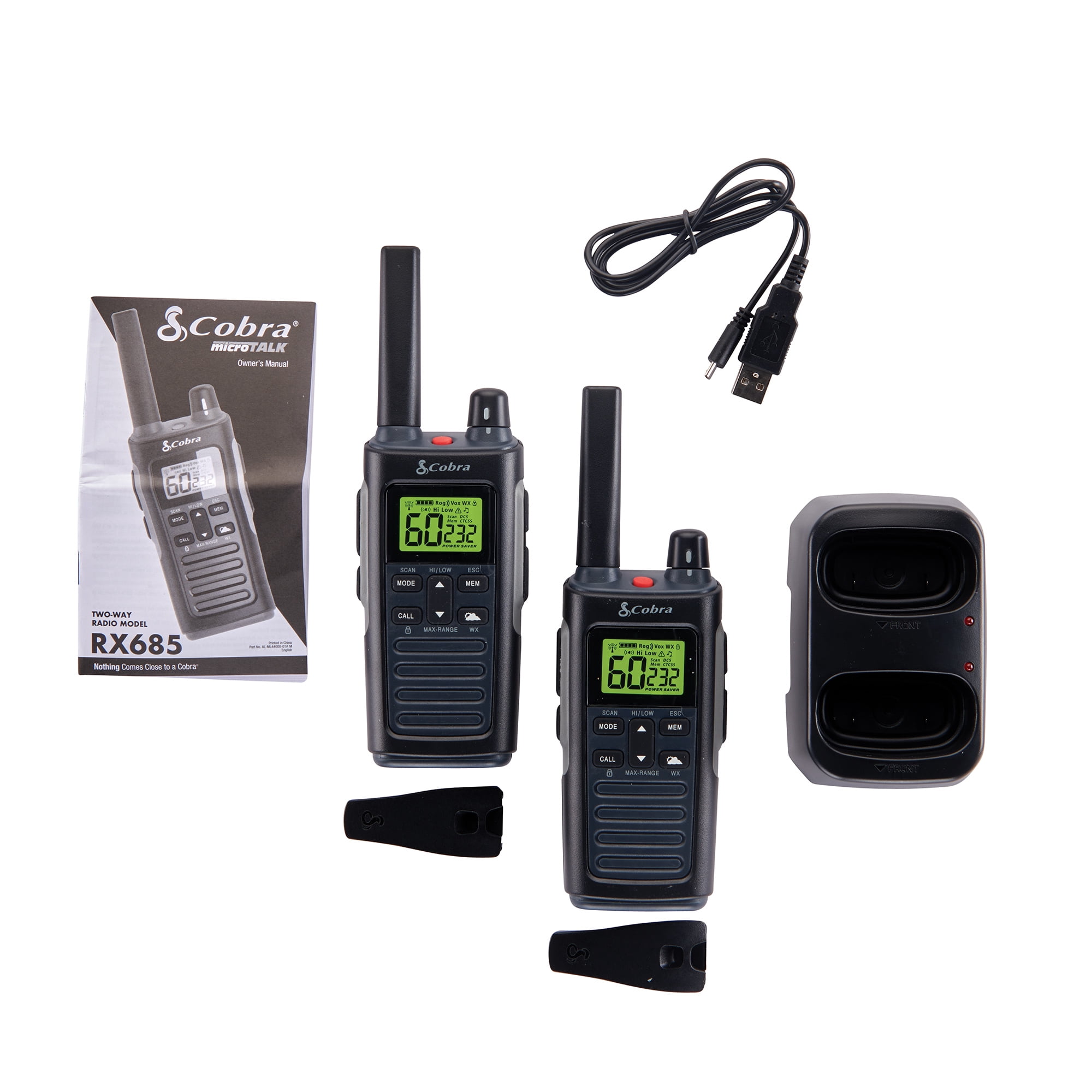 rayさん専用　2台目 Cobra RX685 Walkie Talkies Pair, 40-Mile Range 2-Way Radios, IP54
