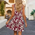 thumbnail image 4 of Erwazi Summer Dresses for Women Print V Neck Sleeveless Midi Dress A-Line Trendy Classic Daily Casual Dresses with Pocket, 4 of 6