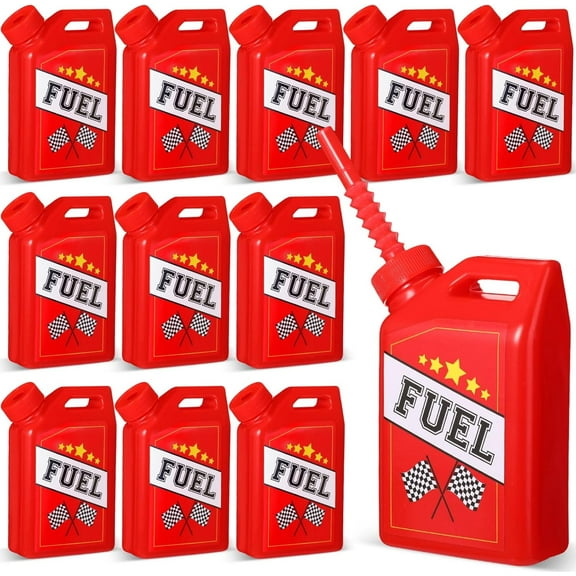 12 Pack Race Car Fuel Can Cups Set 11 oz Car Fuel Can Drinking Cups with Straw Racing Car Theme Birthday Party Favor for Kids Racing Car Theme Birthday Party Baby Shower Supplies