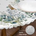 thumbnail image 4 of Mouse Tailings Round Fitted Table Cover Eucalyptus Leaves Plants Watercolor Waterproof Table Cloth with Elastic Edge Wipeable Tablecloth for Picnic Camping Party Fits 45"-54" Diameter, 4 of 8