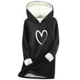 thumbnail image 2 of Neewe Women's Thickened Warm Sweatshirt Casual Long Sleeved Pullover Tops Winter Hooded Sweatshirt, 2 of 3